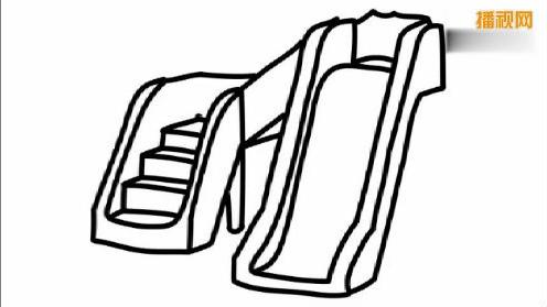 儿童画-儿童游乐园滑滑梯简笔画视频