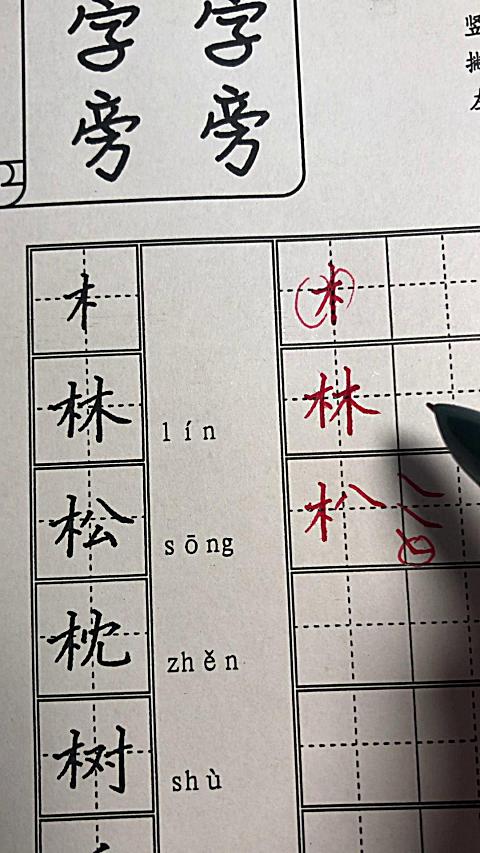 2木字旁,禾字旁