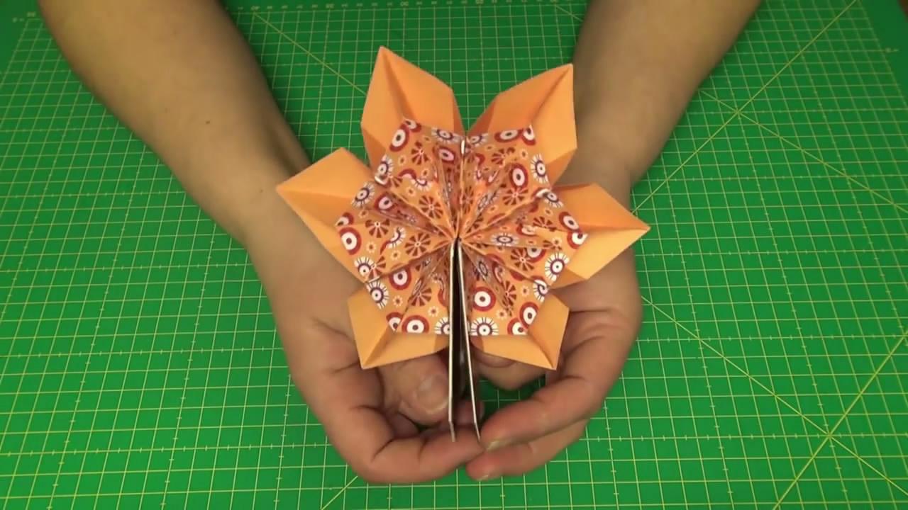 创意翻折花折纸教学视频 diy手工制作 神奇的折纸