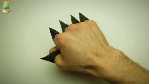 儿童折纸教学-如何用纸折好玩的 老虎爪子