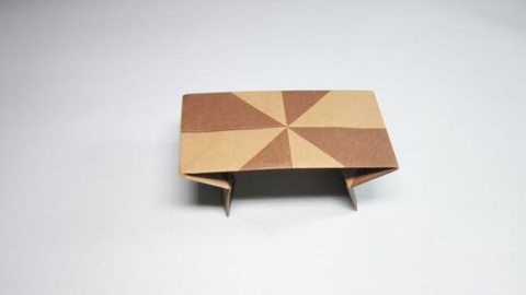 简单的手工折纸桌子,3分钟就能学会漂亮的长方形小桌子折法