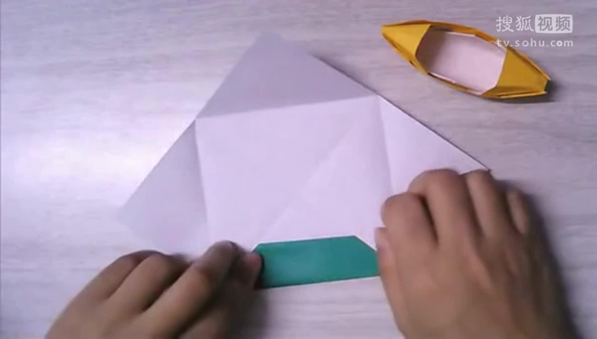 纸船手工制作大全 diy手工折纸舢舨船的做法 折法图解