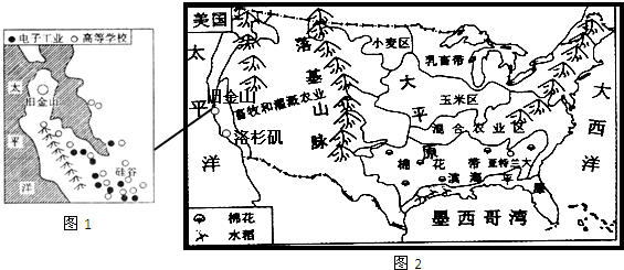 (1)美国西部地形类型以______为主,中部地形区是______.