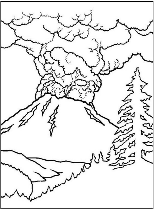 如何画火山,儿童风景简笔画之火山喷发