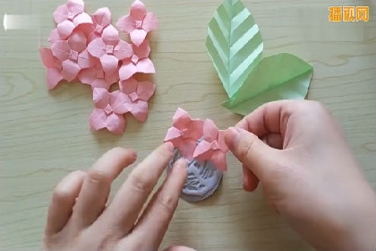 折纸大全 绣球花折纸