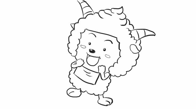 教你如何绘画喜羊羊与灰太狼中懒羊羊卡通动漫儿童简笔画教程