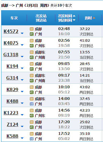 中转广州可到达湛江 截止2017年1月,成都至广州火车时刻表