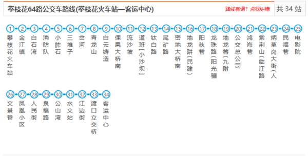 攀枝花63路,64路公交车,凌晨有吗?