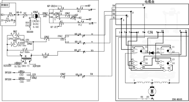zd6电动转辙机表示电路中 05-16 是什么意思