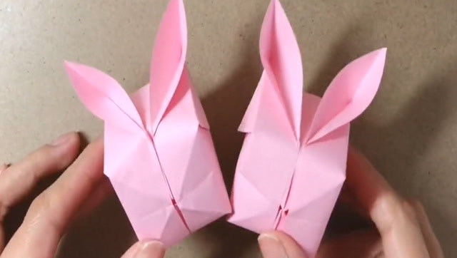 折纸教程:吹气立体兔子,圆圆的鼓鼓的真可爱