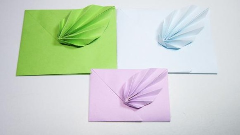 儿童手工折纸信封,简单的树叶信封折法,diy手工制作