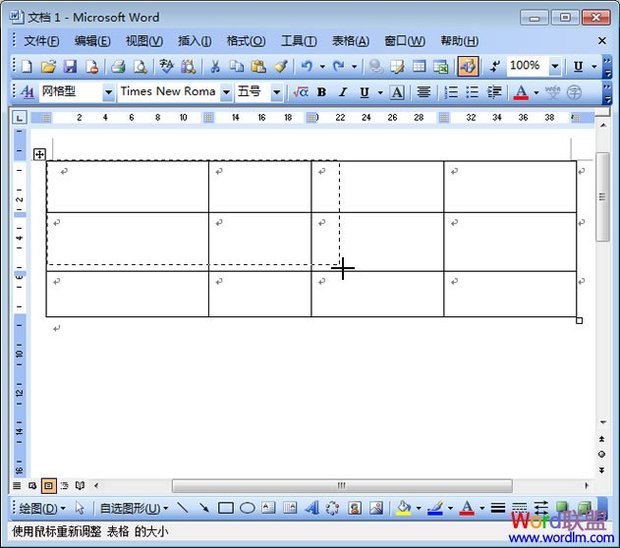 word2003表格调整行的高度,宽度和间距