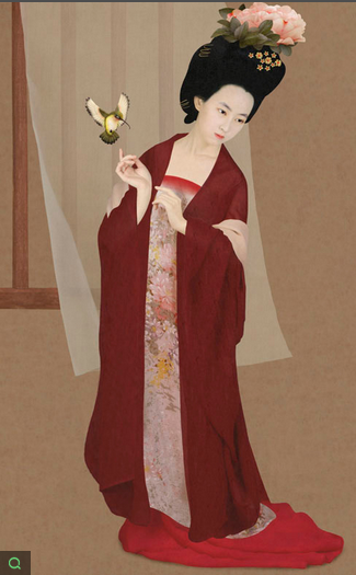 唐代仕女画《簪花仕女图》