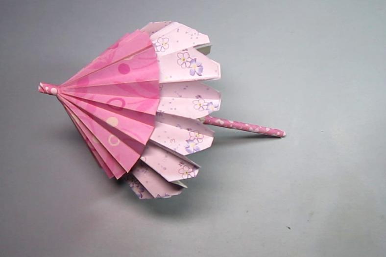 折纸大全简单又漂亮花小花伞,看一遍就能学会的小花伞折法
