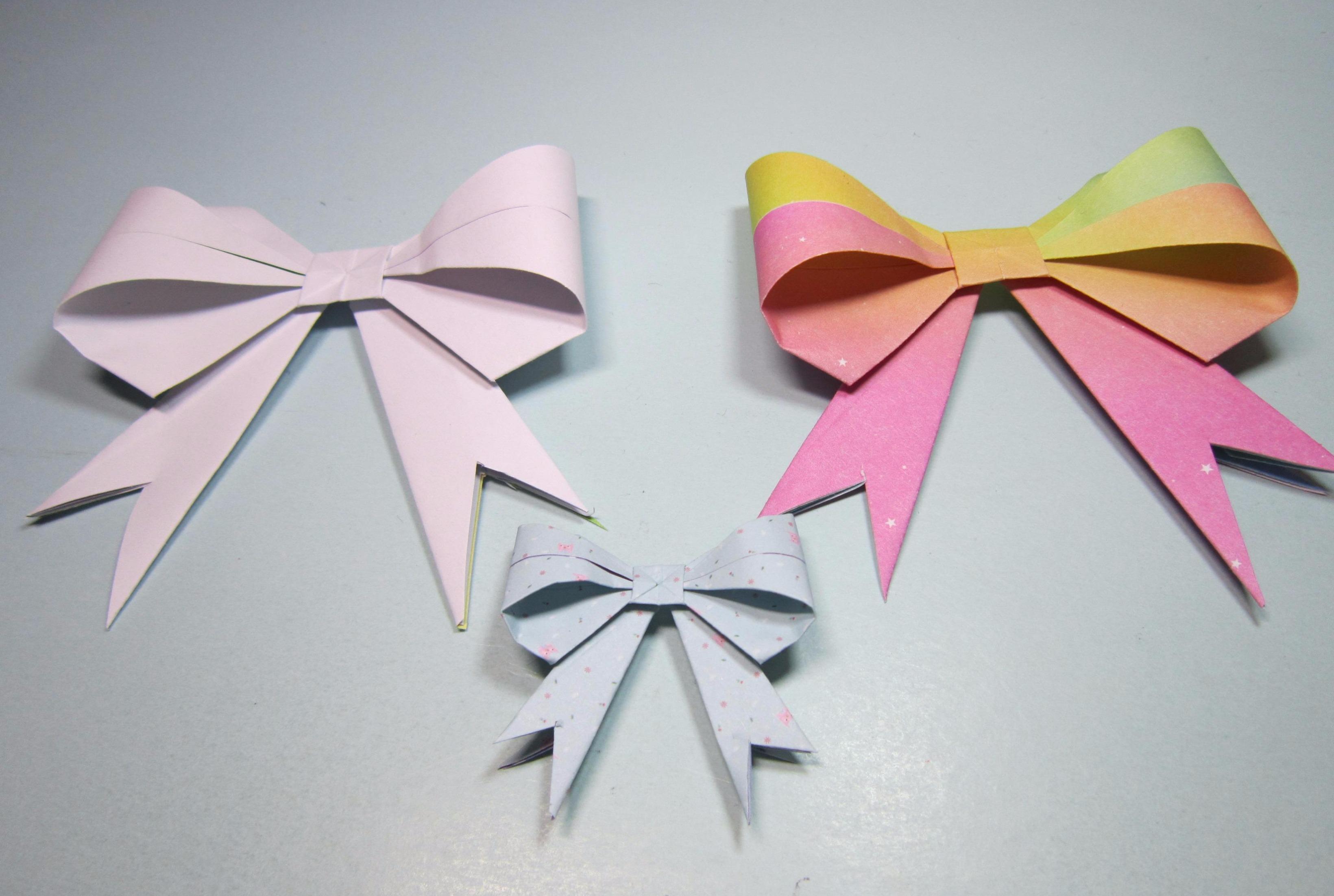 视频:儿童手工折纸蝴蝶结,一张纸4分钟折出美丽简单的蝴蝶结