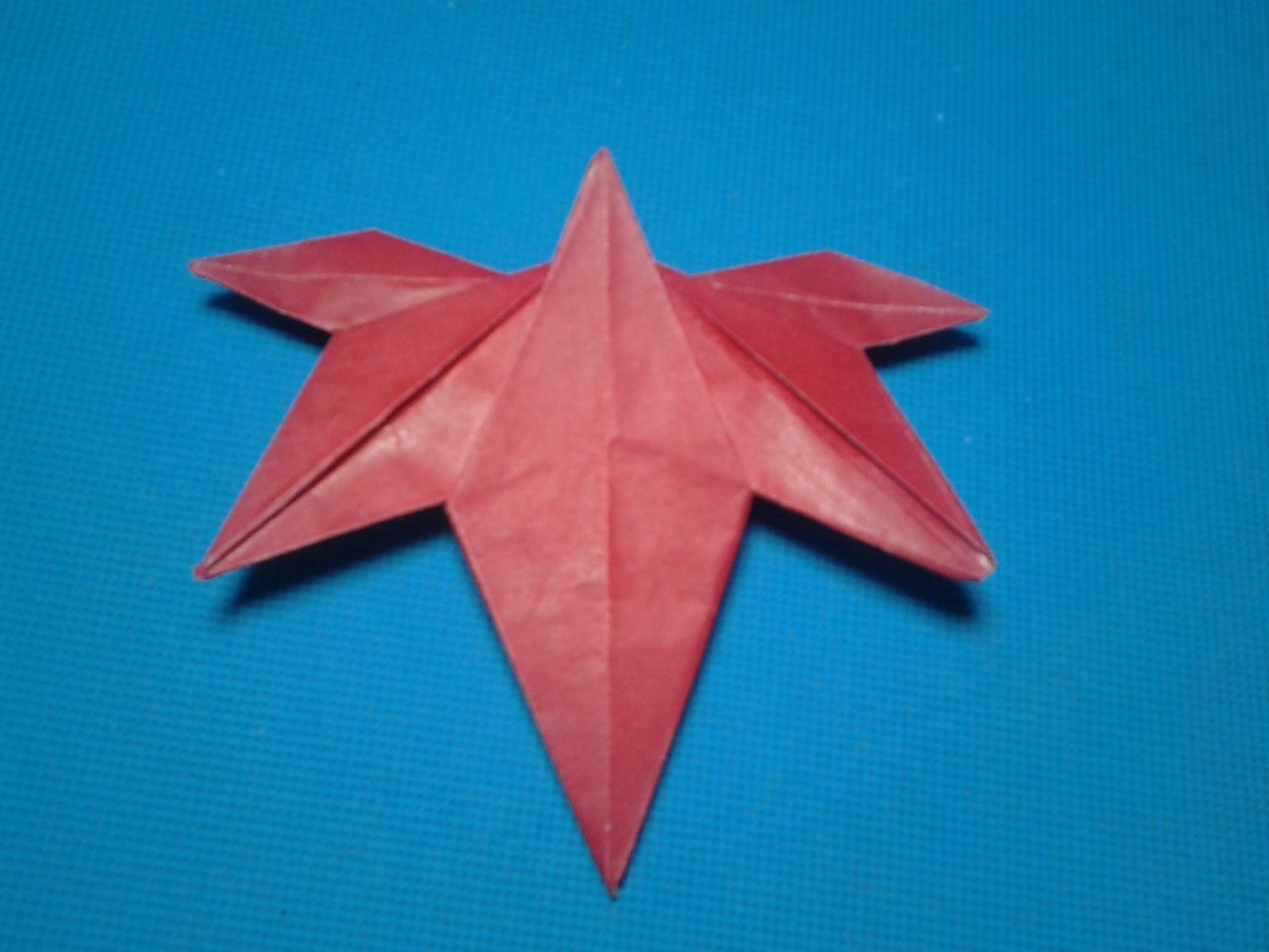 神谷哲史的枫叶 折纸视频教程 (上)折纸王子教你折枫叶 第三款-折纸