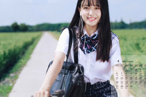 2020年4月清纯美女学生妹高清日历壁纸