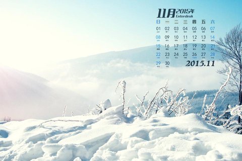 11月雪景日历壁纸