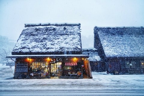 日本白川乡雪景风景图片