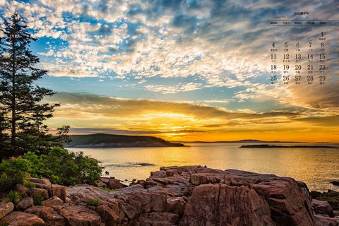 2020年5月山清水秀自然风景日历壁纸