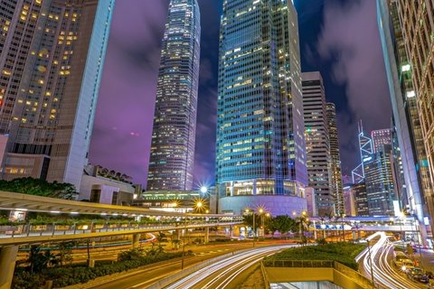 繁华都市立交桥夜景图片