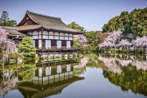 平安神宫日本京都花池塘风景4k壁纸