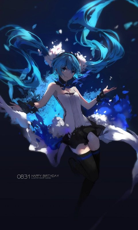 暗色系唯美初音未来