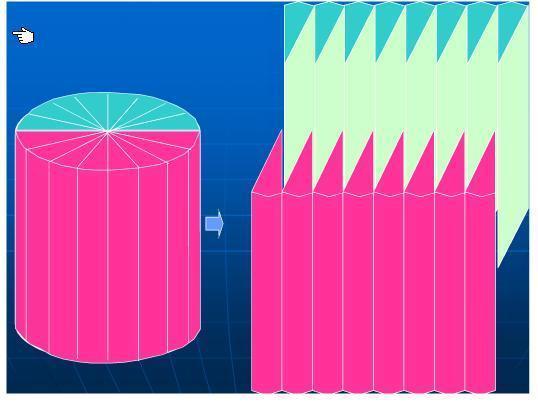 圆柱体切开拼成近似的长方体,表面积增加8平方厘米,已知长方体的高为4