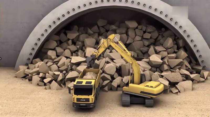 隧道 斜井开挖之台阶开挖法!这动画相当专业