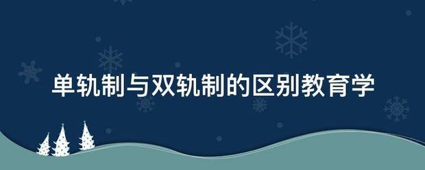 单轨制与双轨制的区别教育学_360问答