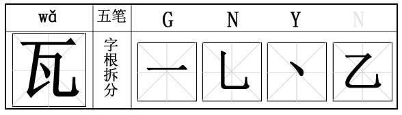 瓦的五笔怎么打字