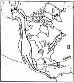 北美洲地形图填空图片