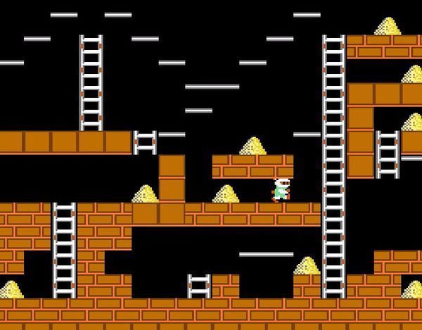 小时候打游戏一个小人吃米堆,也可以挖洞填坏人,把米堆吃完就过关