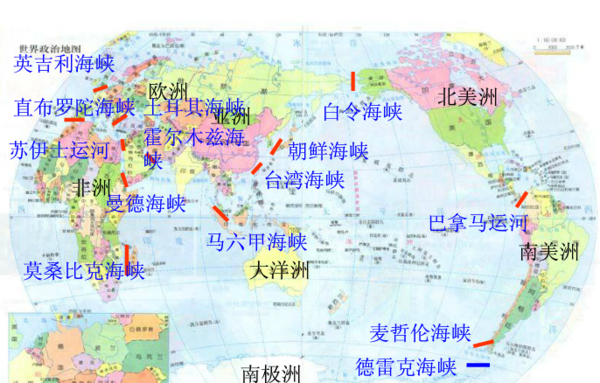 亚洲著名海峡具体位置及沟通海域