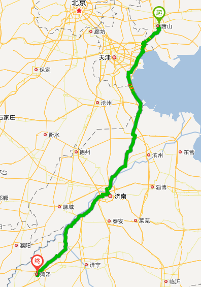 大体上从唐山走沿海公路s364,经汉沽--塘沽-黄骅,再转s239,经无棣