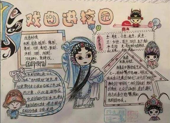 戏曲进校园手抄报简单又漂亮