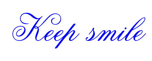 手写保持微笑英文艺术字体