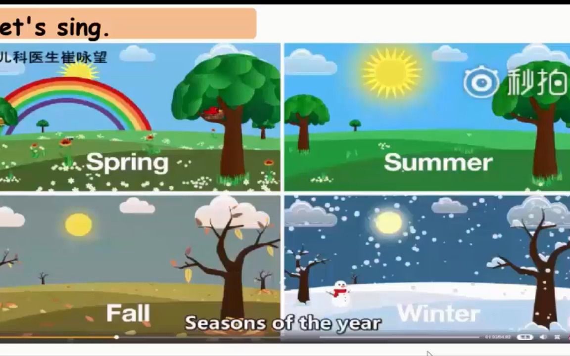 [图]人教版英语五下Unit 2 My favourite season B.Talk课前微课