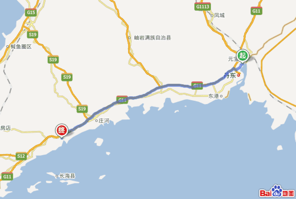 丹东到大连花园口经济开发区高速多少公里