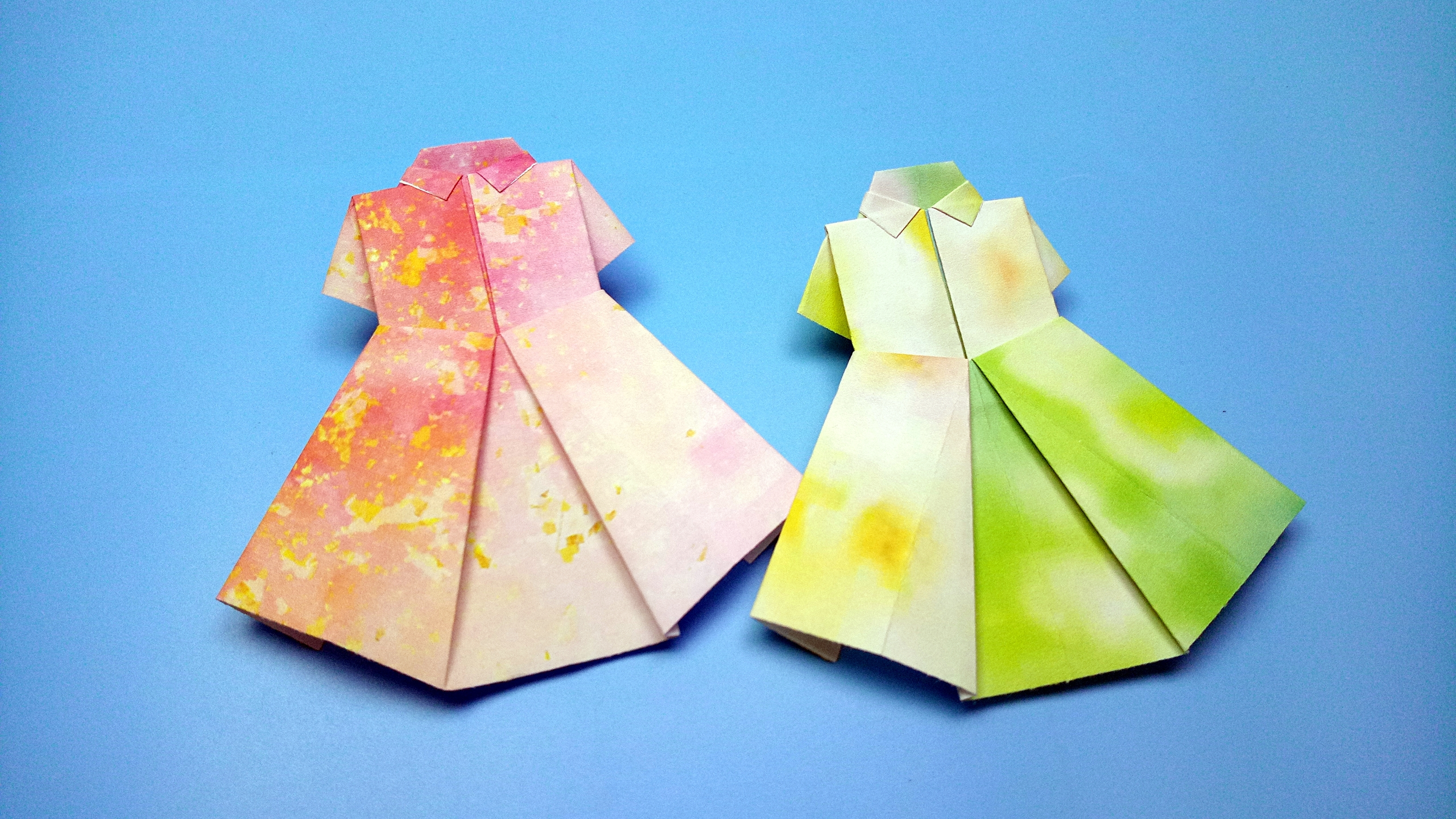女生最喜欢的小裙子折纸,步骤很简单一看就会,手工视频教程