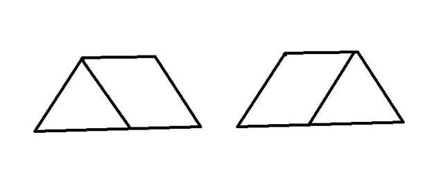 从梯形里画一条线段,把它分成一个三角形