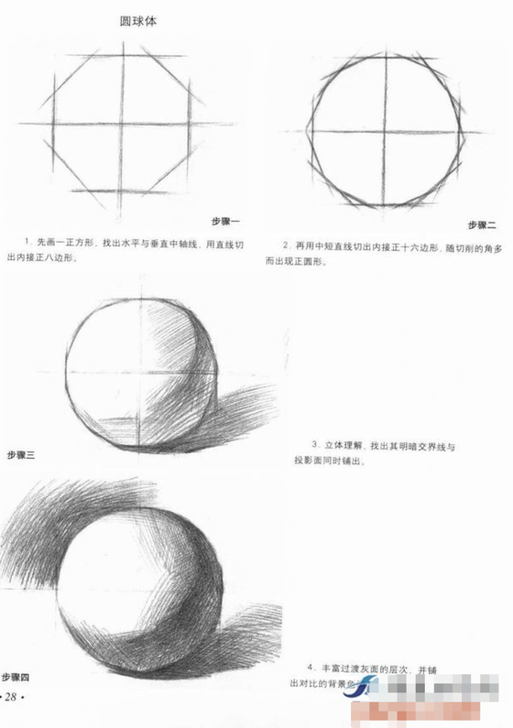 素描画圆教程