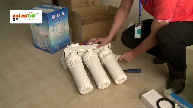 净水器十大品牌---韩乐 ro反渗透纯水机安装过程演示