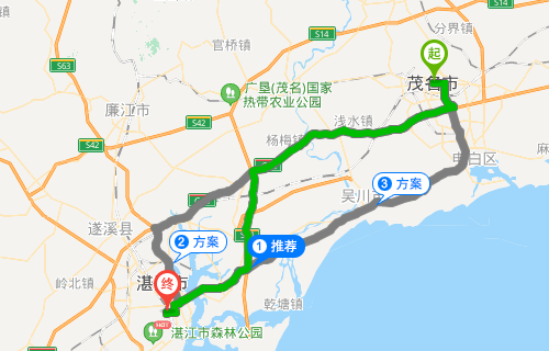 4,自驾:可直接用导航定位湛江机场,按照导航提示,经过沈海高速,广南线