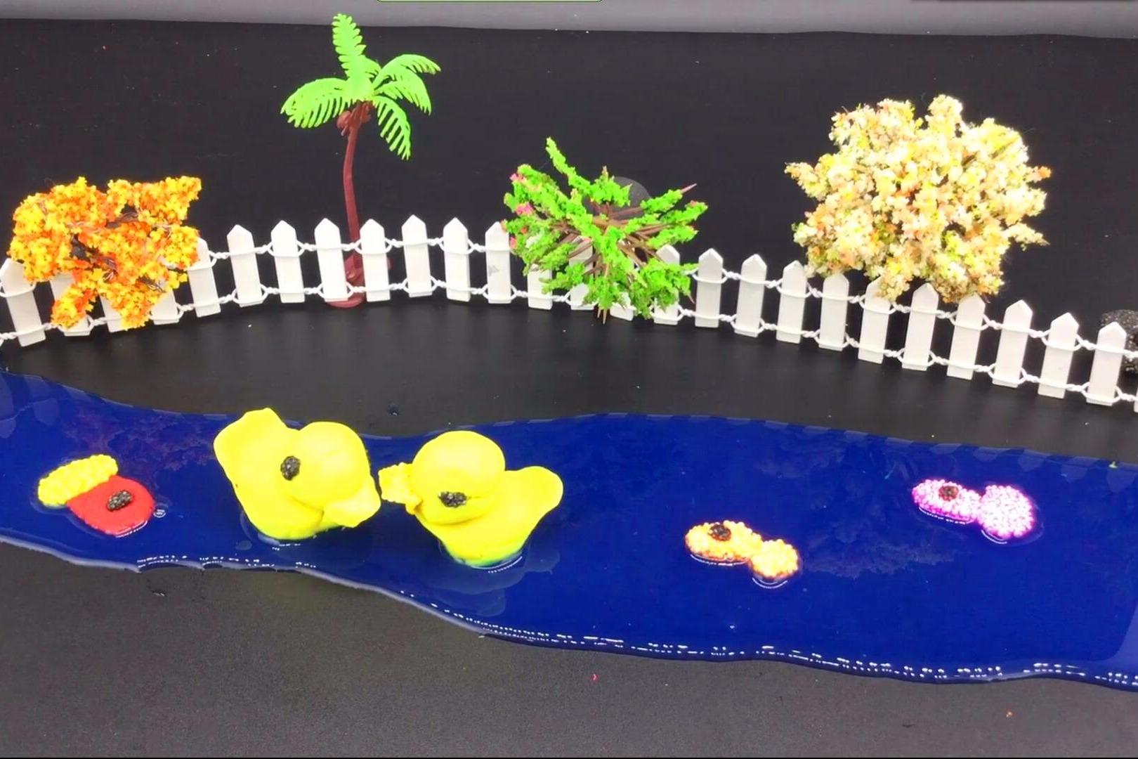 视频:冰冻粘土彩泥diy手工制作小河景色