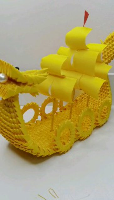 纸缘手工 b>三角插折纸 /b>龙船龙舟手工礼品折纸礼物