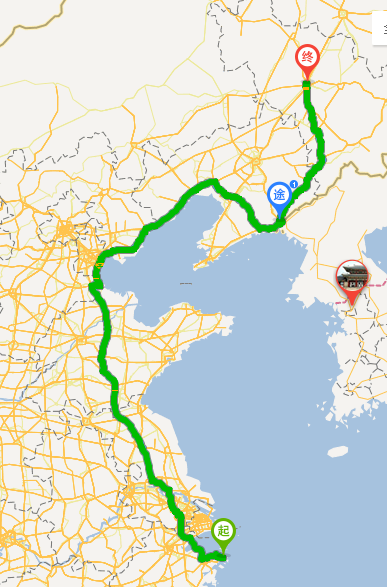 从浙江舟山开车到长春走丹东路线