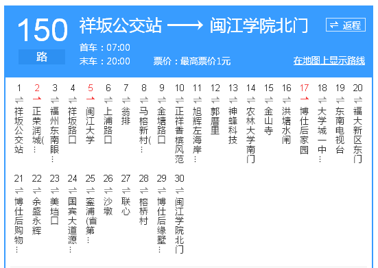 福州150路公交车路线多少公里