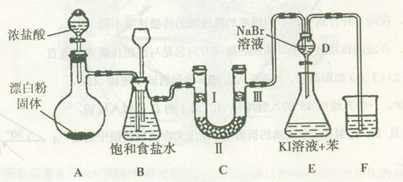 下图是实验室制备氯气并进行一系列相关实验的