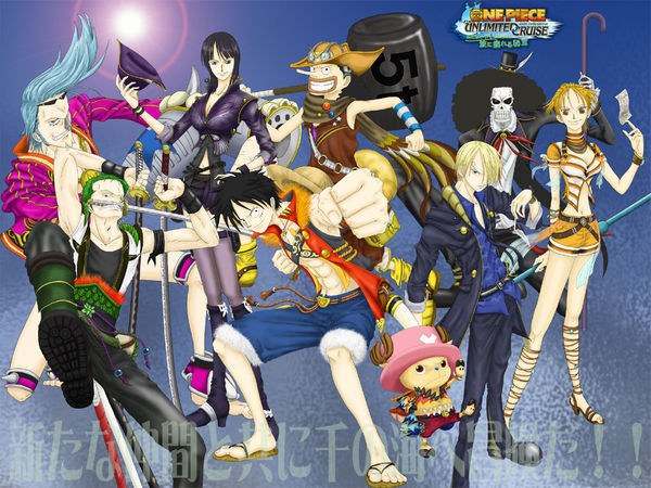 求海贼王路飞海贼团所有成员的一幅壁纸